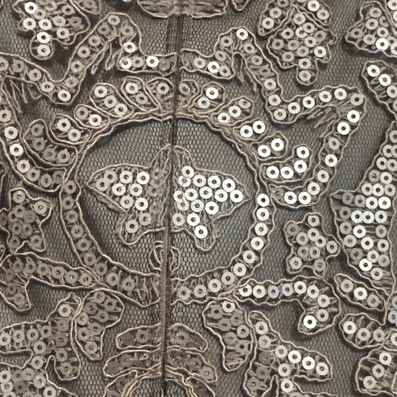 Tadashi Shoji Gold Lace Wedding Dress - Picture 11 of 16